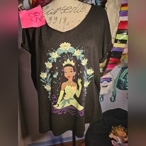 Black Disney Princess Shirt With Tiana Frog Princess Plus Size 0